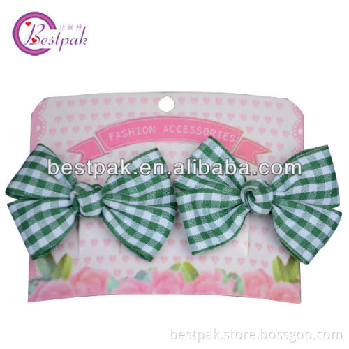 mini green plaid ribbon hair accessories